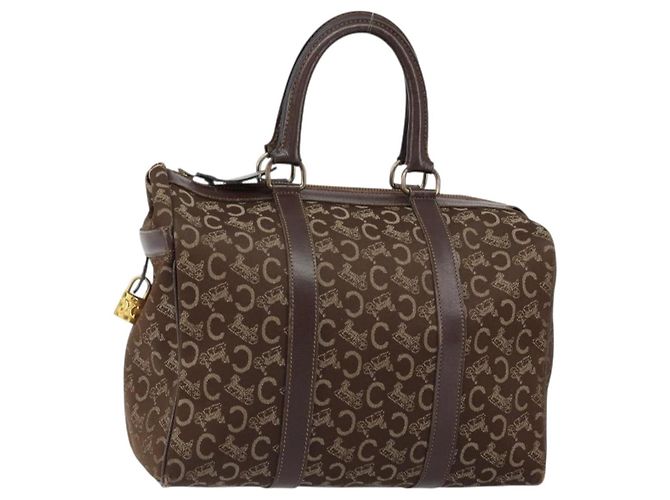 Céline CELINE C Sulky Boston Bag Canvas Brown