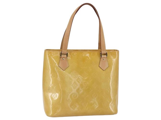 LOUIS VUITTON Monogram Vernis Houston Hand Bag Beige M91004 LV