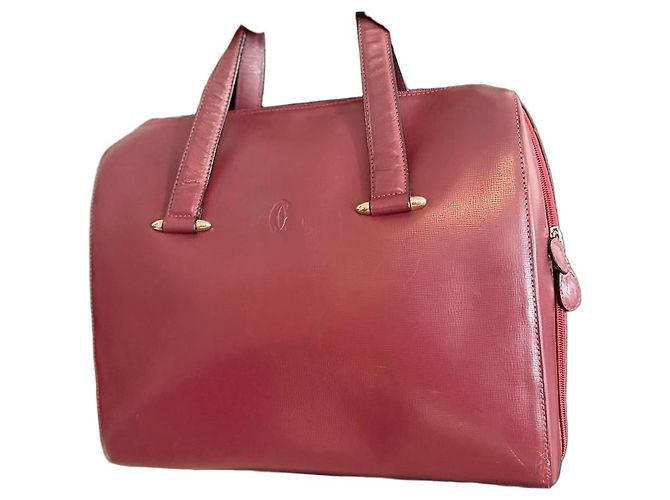 Cartier Bolso bowling de cuero burdeos