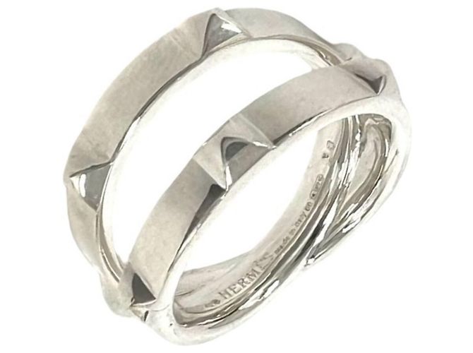 Ring Hermès Anello Doppio Mini Clou Hermes Argento