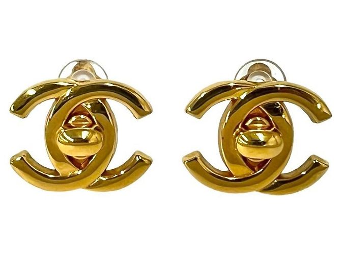 Orecchini a clip Chanel Vintage Coco Mark Gold D'oro