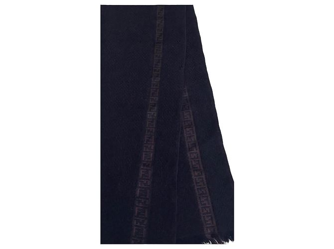 Fendi FF Monogram Schal Braun Schwarz