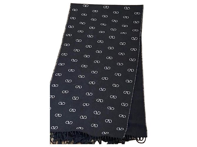 Sciarpa Valentino All-Over V Monogram Nero
