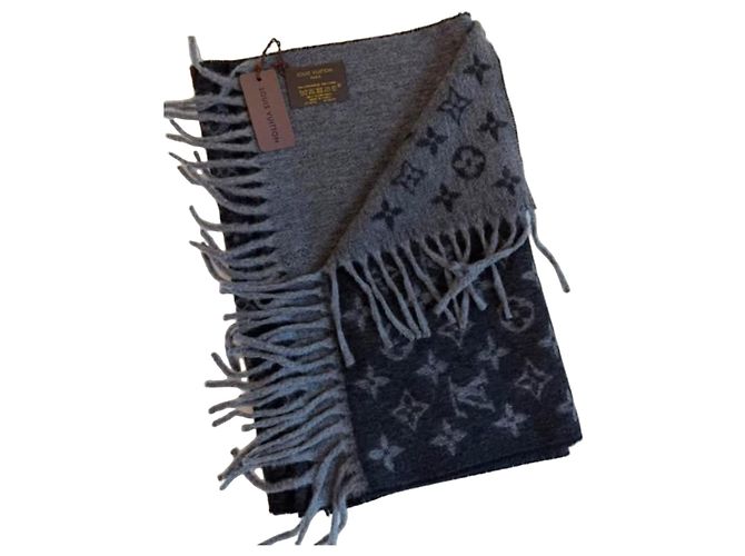 Sciarpa Louis Vuitton Monogram Degradé Nero Grigio
