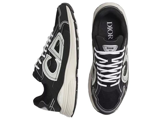 Dior Men’s B30 Countdown Sneaker Black Technical Mesh and Black Technical Fabric Size: 38.5  Complete with box  In very good condition throughout