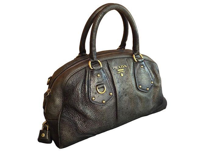 Bolsas Prada em couro Prata Bronze