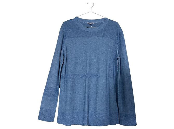 COS Blauer Strickpullover mit Streifen