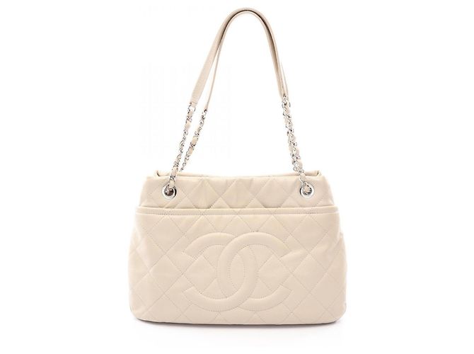 Sac cabas Chanel Matelassé Écru