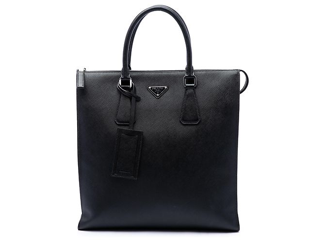 Prada Black Saffiano North South Tote