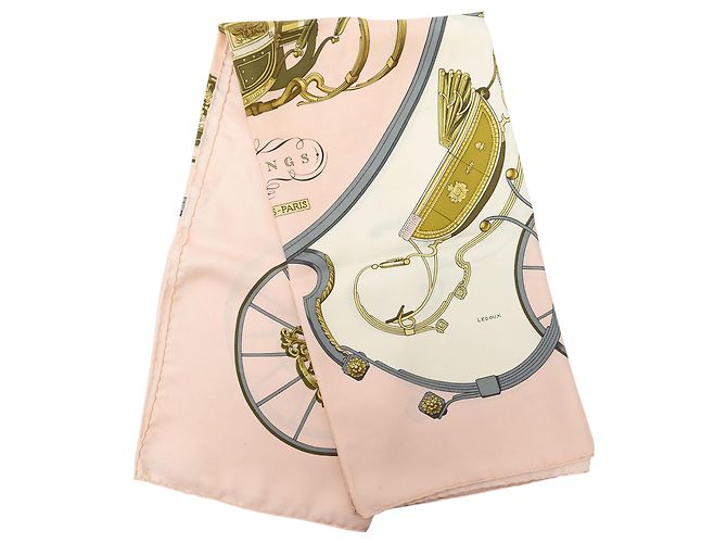 Pañuelo de seda Hermès Pink Springs 90 Rosa