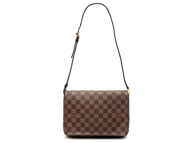 Louis Vuitton Brown Damier Ebene Musette Tango Short Strap Marron