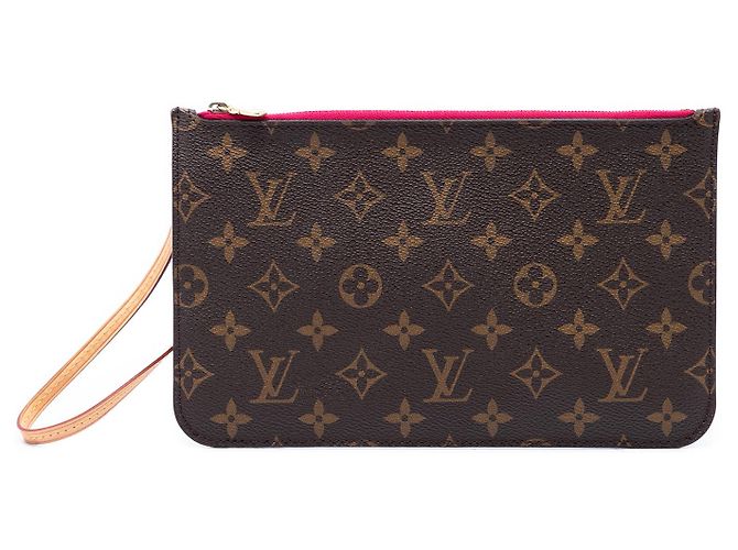 Pochette Louis Vuitton Brown Monogram Neverfull MM Marron