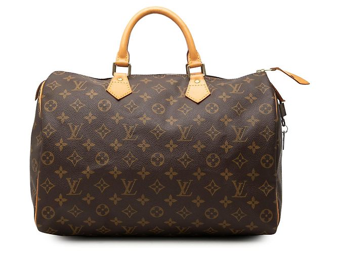 Louis Vuitton Brown Monogram Speedy 35 Marrom