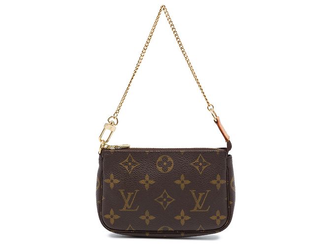 Louis Vuitton Brown Monogram Mini Pochette Accessoires Castaño