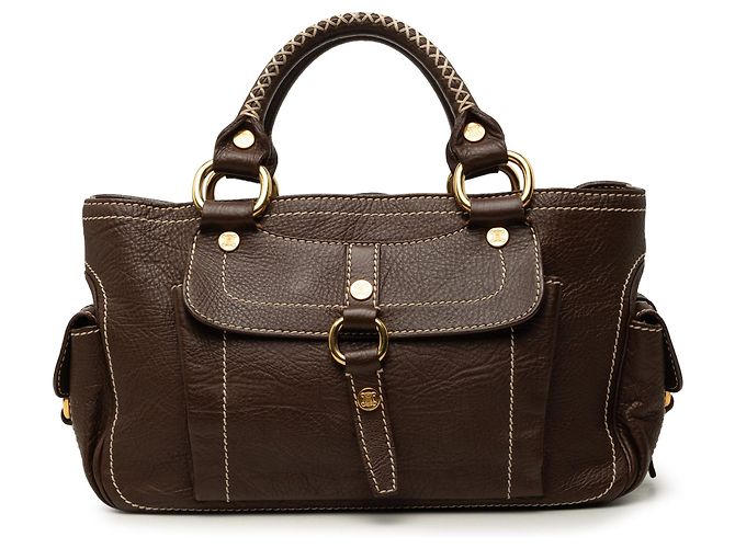 Céline Bolsa de mão Boogie em couro marrom Celine Castanho escuro