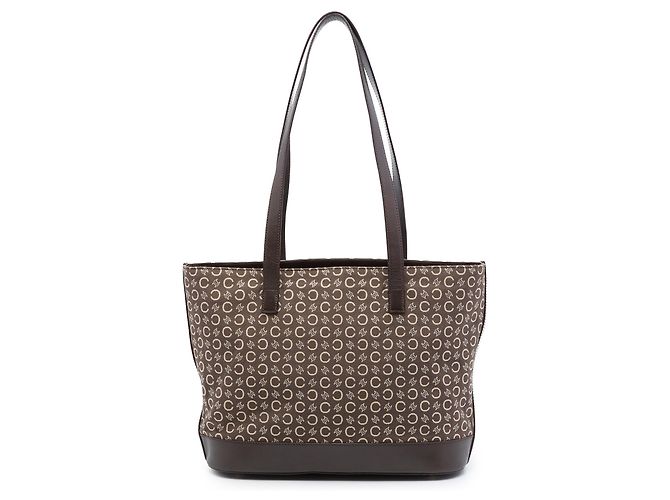 Céline Celine Brown C Macadam Canvas Tote Dark brown
