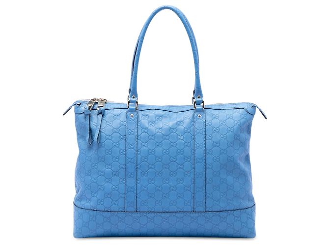 Gucci Blue Guccissima Tote Blau Hellblau
