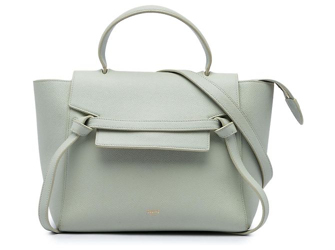 Belt Bag Céline Bolso cinturón Celine Mini de piel de becerro granulada Verde