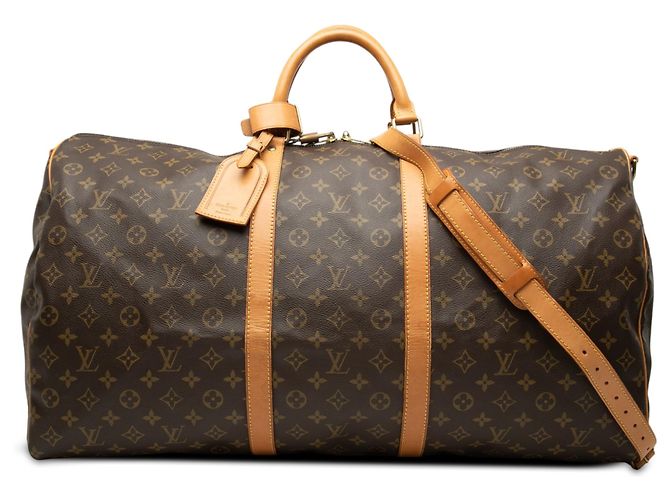 Louis Vuitton Brown Monogram Keepall Bandouliere 60 Marrom