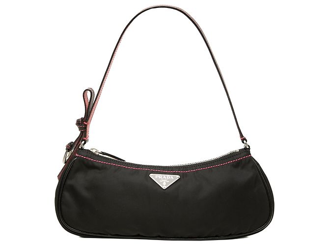 Prada Black Tessuto Bow Shoulder Bag