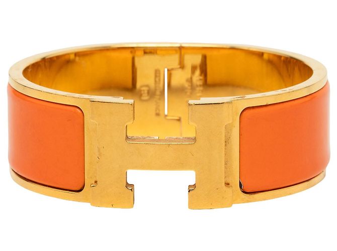 Clic H Hermès Clic Clac H Armband PM breit, orange Emaille