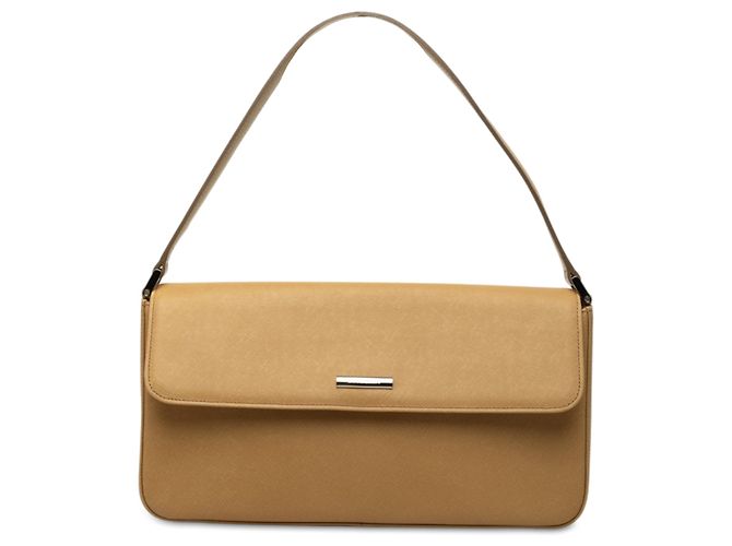 Bolsa de ombro com aba em couro bege Burberry
