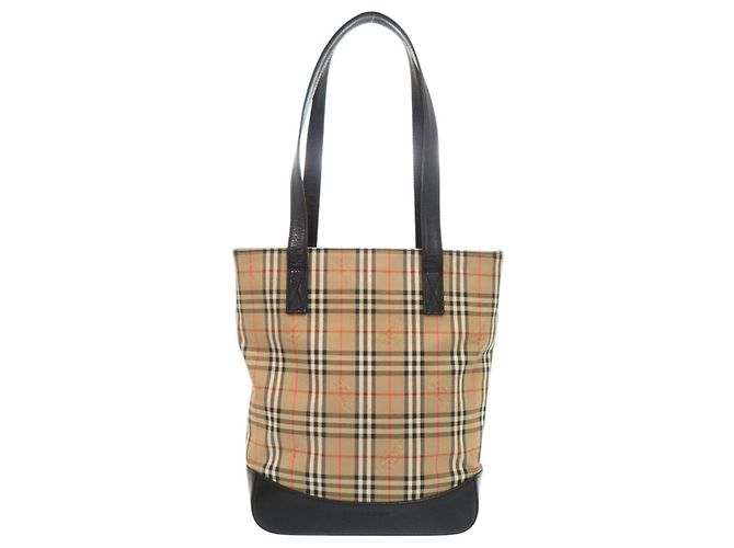 Sac cabas Burberry Nova Check Shadow Horse Noir Beige