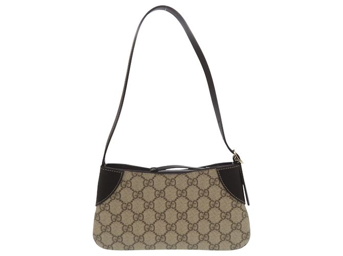 Borsa a tracolla Gucci GG Emblem Nero Beige