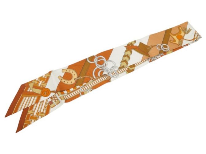 Hermès Foulard Hermes Twilly BRIDES ET GRIS Multicolore Beige
