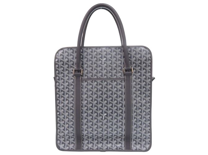 Sac cabas Goyard en toile enduite grise Marron