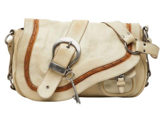 Bolsa de Ombro Christian Dior Dior Gaucho Saddle Bege