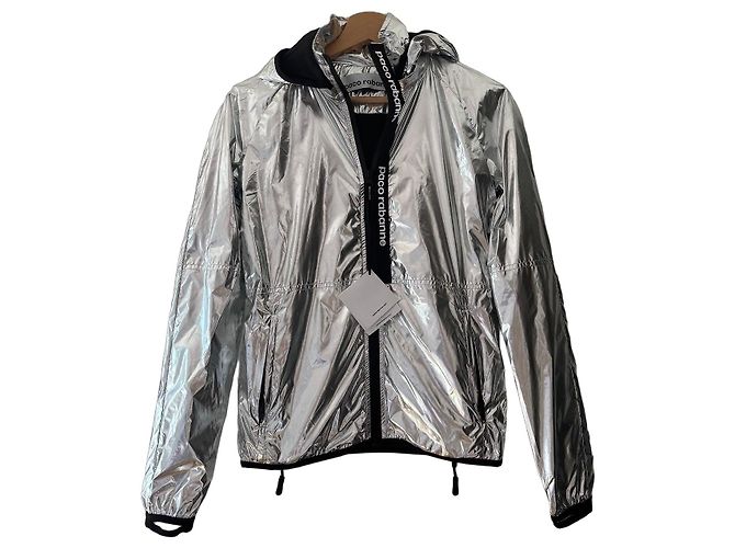 Giacca con cappuccio argentata Paco Rabanne Silver hardware