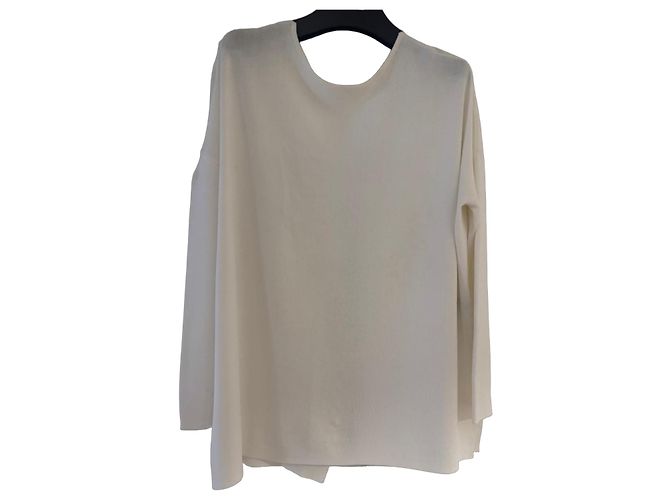 Barbara Bui Pull blanc en maille avec chaîne