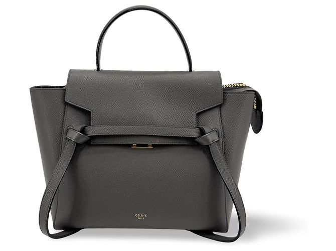 Céline Ceinture Celine Mini en cuir de veau Marron