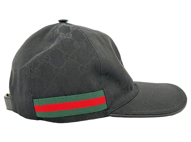 Gucci GG Monogram Web Baseball Cap in Black Canvas