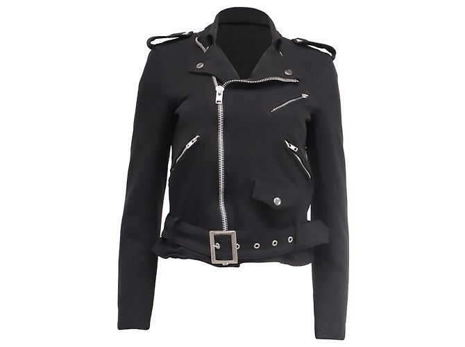 Comme Des Garcons Comme des Garçons Shrink Double Riders Jacket in Black Polyester