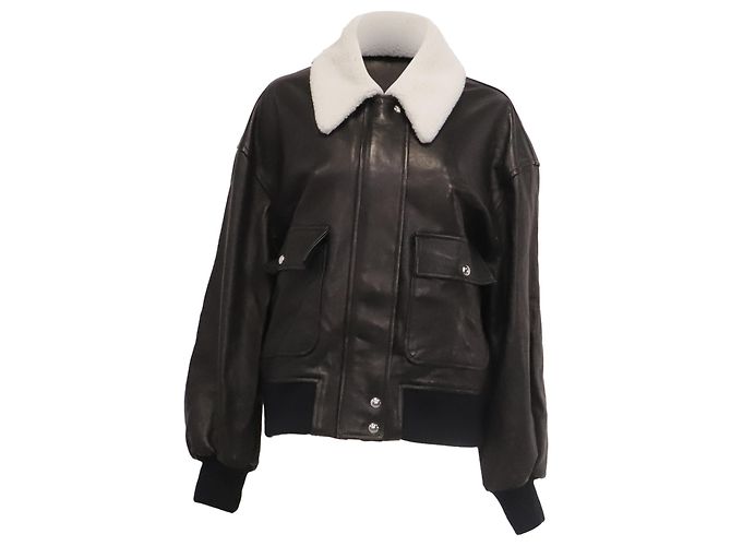 Giacca Shellar Khaite in pelle nera Nero
