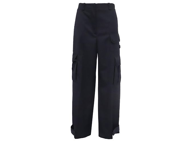 Sandro Twill Cargo Pants in Black Polyester
