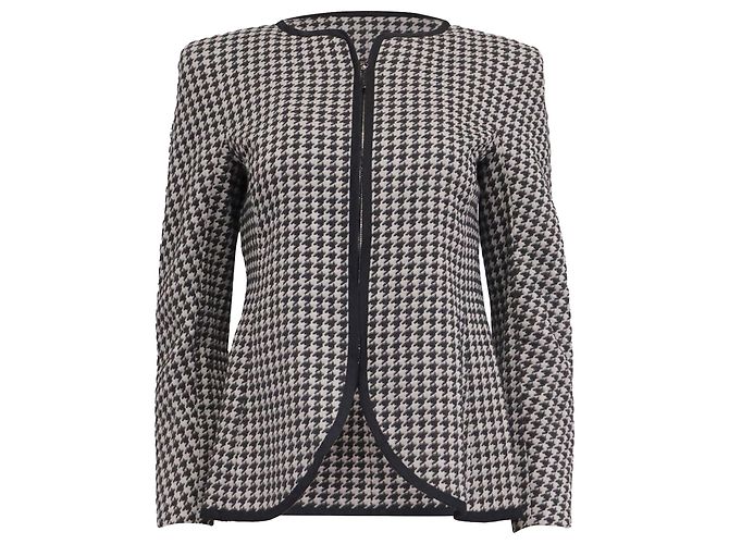 Giorgio Armani Collarless Jacket in Black Cotton