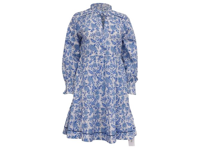 Autre Marque Mini abito Martha da donna Pink City Prints in cotone blu Blu chiaro