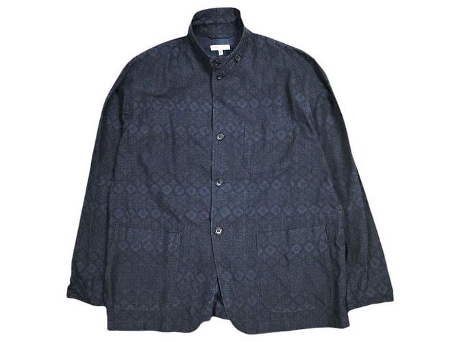 Autre Marque Engineered Garments Loiter Jacket Chaqueta de algodón jacquard floral Azul Azul marino