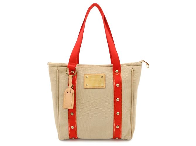 Borsa Tote Louis Vuitton Antigua Cabas MM Rosso Beige