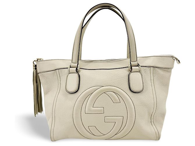 Gucci Soho Zip Leather Small Beige