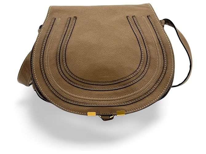 Chloé Chloe Marcie Saddle Leather Small Brown