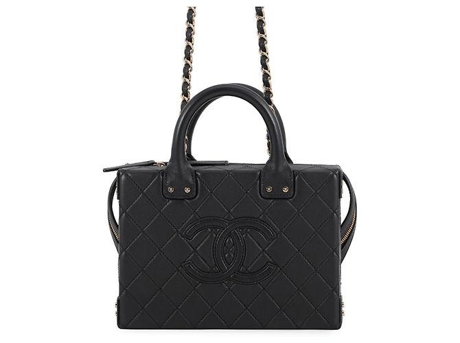 Vanity Sac à main Chanel Matelassé Black Noir