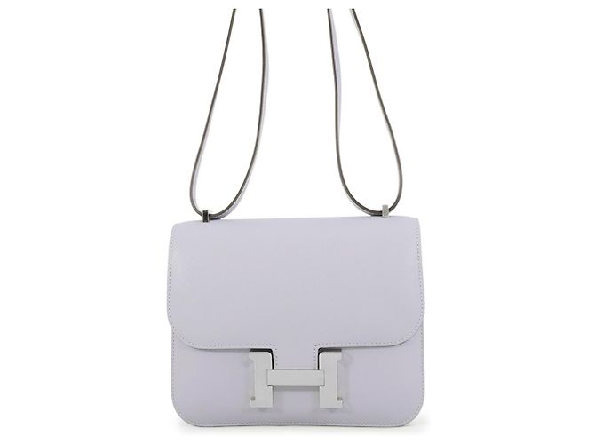 Hermès Bolsa de ombro Hermes Mini Constance 3 Miroir Gris Pantin em couro Swift