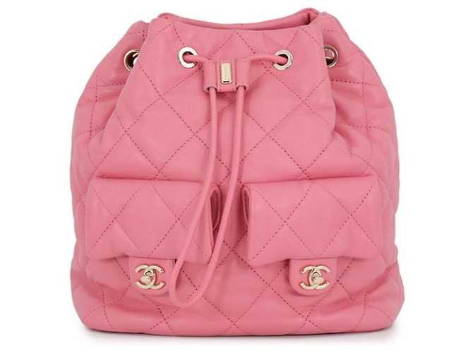 Sac à dos Chanel Matelassé en agneau Rose