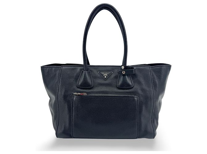 Prada Front Pocket Wing Convertible Vitello Phenix Preto