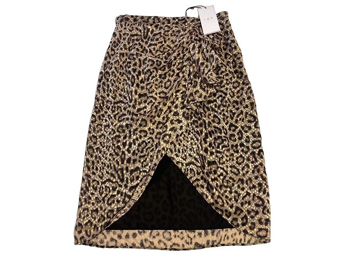 Iro Leopard midi skirt Black Leopard print