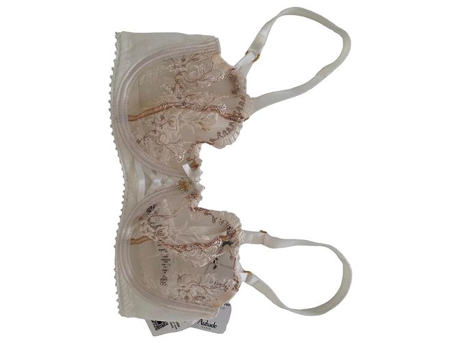 Autre Marque Sujetador de encaje Aubade Blanco Beige